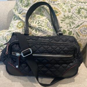 Triple zipper quilted bag use as a crossbody or handbag